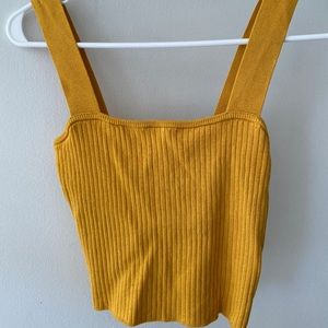 Yellow crop top tank top